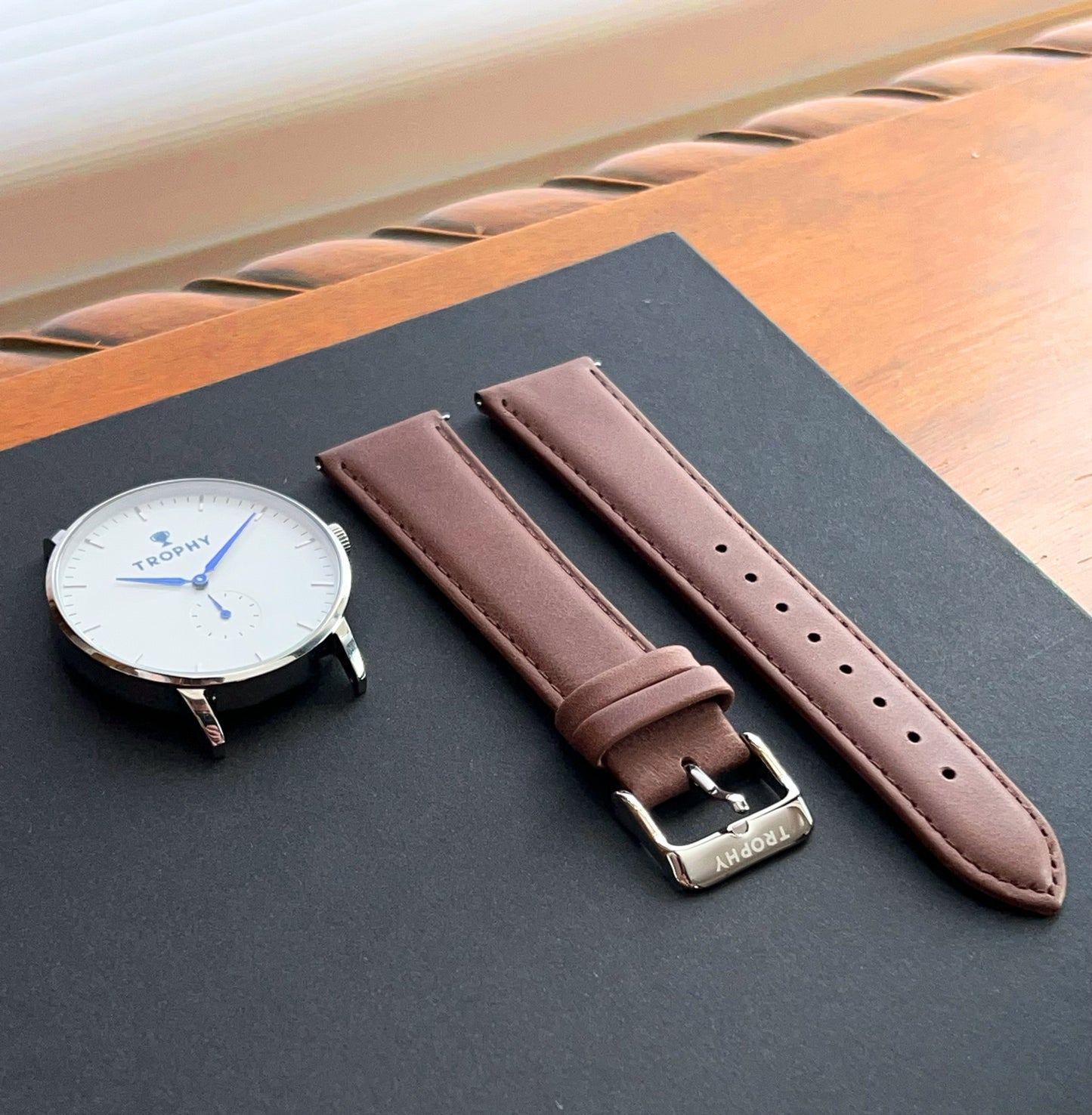 Brown leather quick release strap