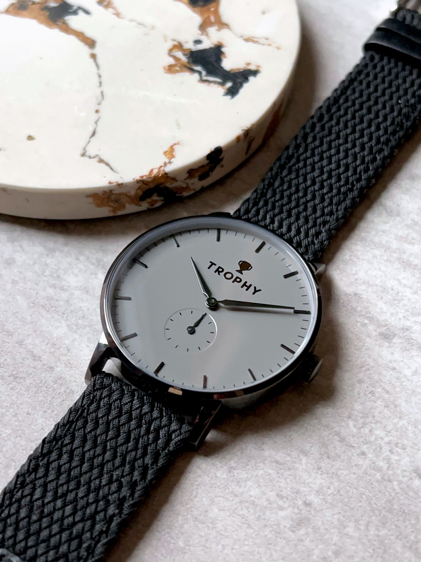 Black perlon quick release strap