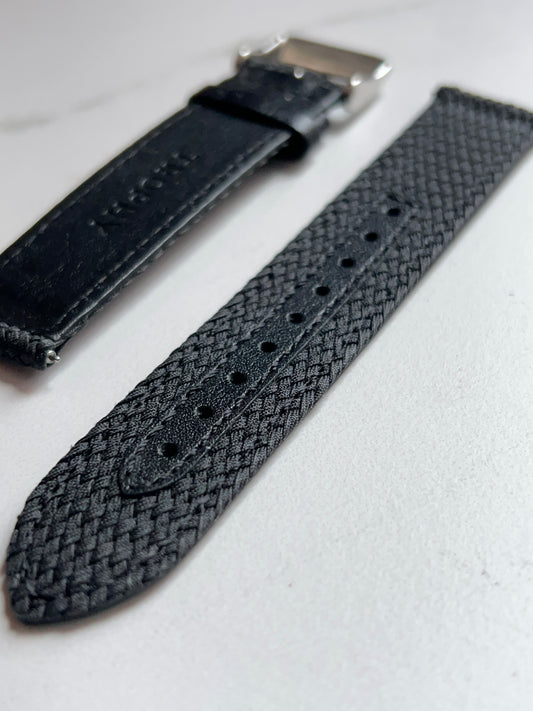 Black perlon quick release strap