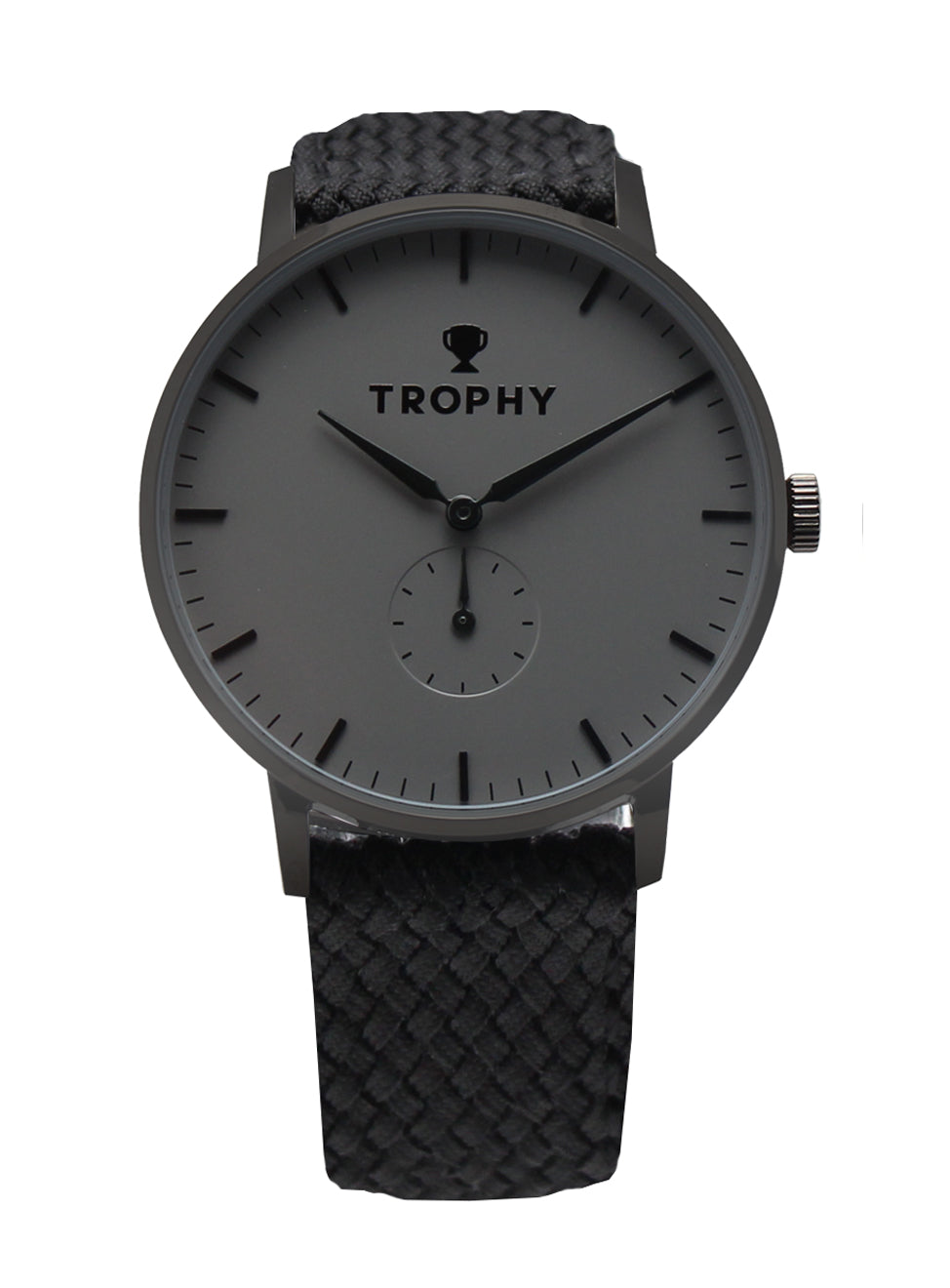 The Eclipse - Mens Black Dress Watch With Woven Strap Trophy Watch Company The Eclipse - Mens Black Dress Watch With Woven Strap Trophy Watch Company