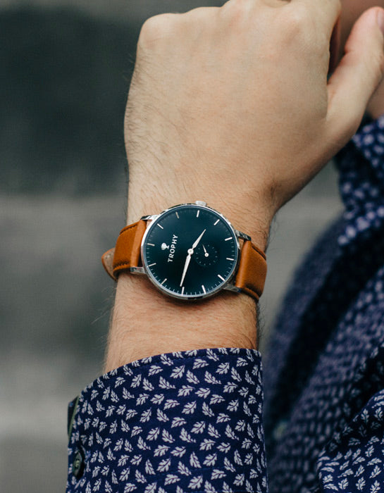 Tan leather quick release watch strap