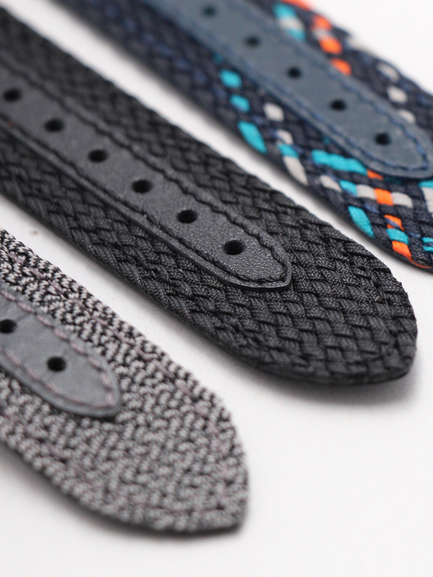 Black perlon quick release strap